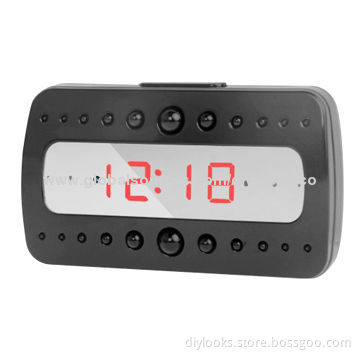 Full HD 1080P 5.0MP CMOS Black Pearl RF Alarm Clock/Mini DVR Recorder Hidden Camera